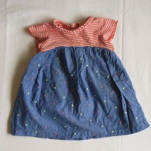 tucker + tate embroidered dot chambray mix dress 6 months baby girl